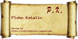 Plohn Katalin névjegykártya