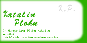 katalin plohn business card